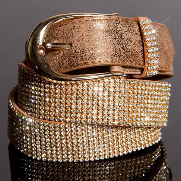 Koucla Sexy Lederlook Gürtel mit Strass Fabrikpreis