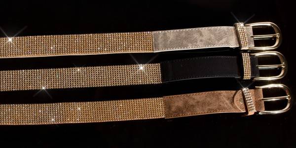 Koucla Sexy Lederlook Gürtel mit Strass Fabrikpreis