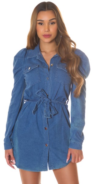 Koucla Sexy Sommer Jeanskleid mit Gürtel Saisonschlussverkauf