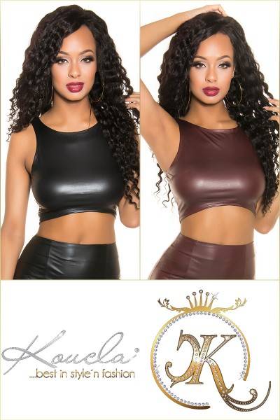 Koucla Sexy KouCla Wetlook Crop Top mit Zip Günstig kaufen