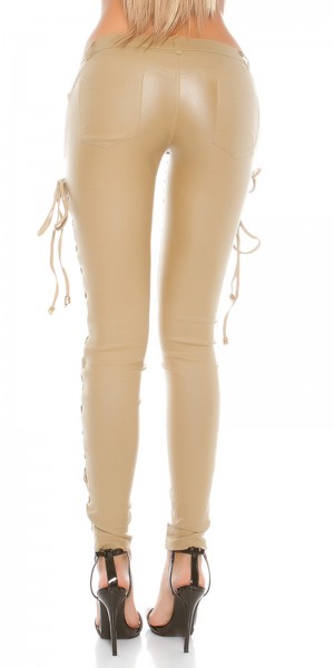 Koucla Sexy KouCla Lederlook Hose mit Schnürung Versandkostenfrei