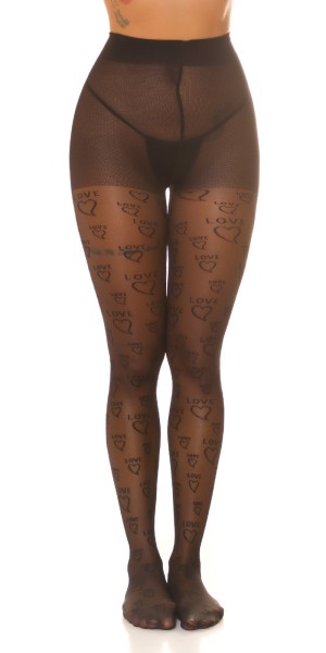 Koucla Sexy Strumpfhose mit Print "Love" Nur noch ein Tag übrig