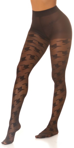 Koucla Sexy Strumpfhose mit Hahnentritt-Muster Clearance-Verkauf