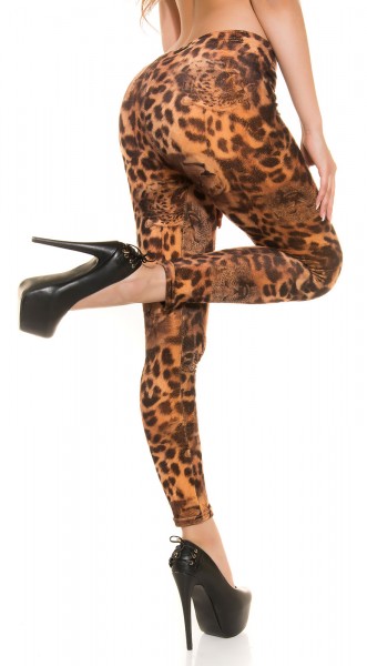 Koucla Sexy flauschige Leoleggings mit Leoface Online