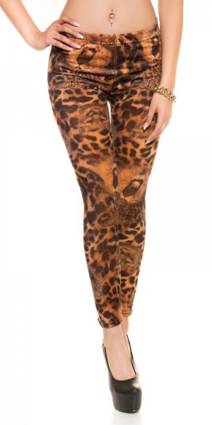 Koucla Sexy flauschige Leoleggings mit Leoface Online