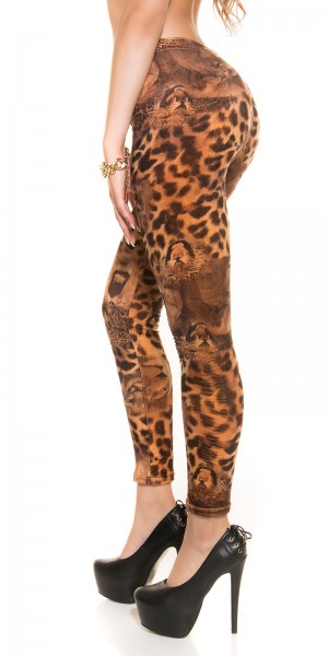 Koucla Sexy flauschige Leoleggings mit Leoface Online