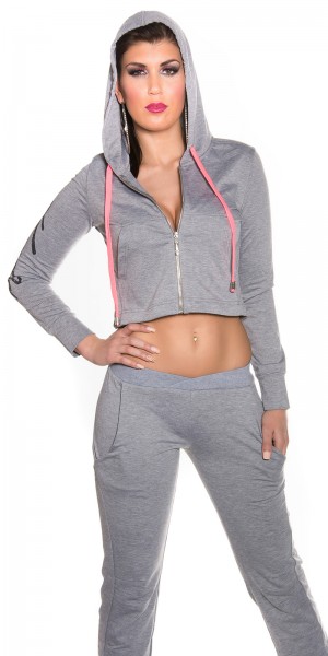 Koucla Trendy KouCla Crop Hoodie mit zip + Kapuze Schlussverkauf