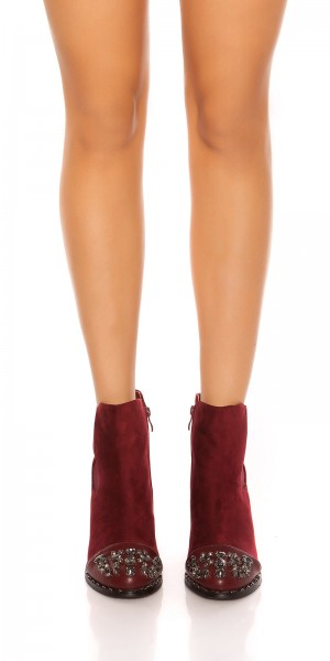 Koucla Sexy Blockabsatz-Stiefelette mit Strass Preisnachlass