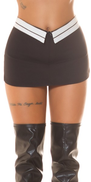 Koucla Sexy Skorts mit umgeklapptem Bund & Streifendetail Räumungsverkauf