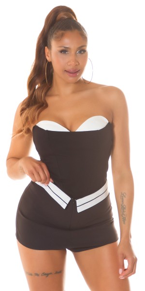 Koucla Sexy Skorts mit umgeklapptem Bund & Streifendetail Räumungsverkauf