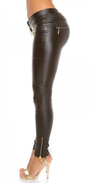 Koucla Sexy KouCla Lederlook Hose mit Zips Speichern exportieren