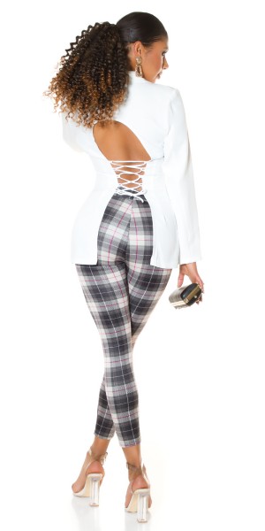 Koucla Sexy Highwaist Hose mit Karomuster und Taschen Auslauf