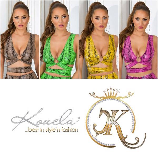 Koucla Sexy Koucla Kunstleder Crop top mit Snake Print Angebote