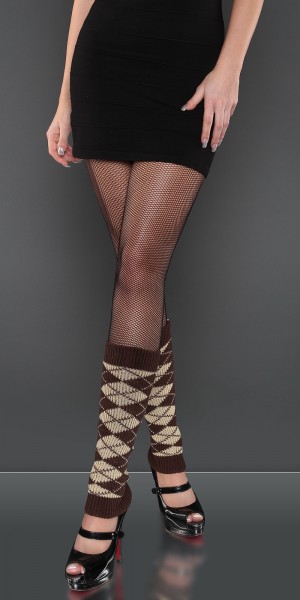 Koucla Sexy Beinstulpen mit Argyle-Muster zollfrei