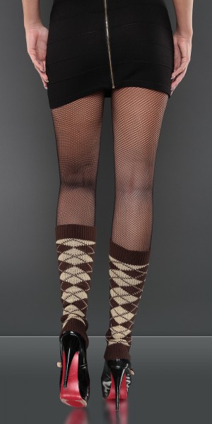Koucla Sexy Beinstulpen mit Argyle-Muster zollfrei