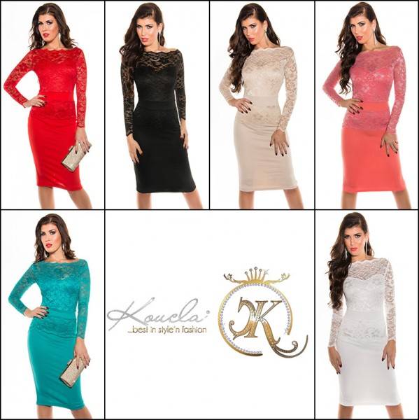 Koucla Sexy KouCla Midi-Dress mit Spitze Günstig kaufen
