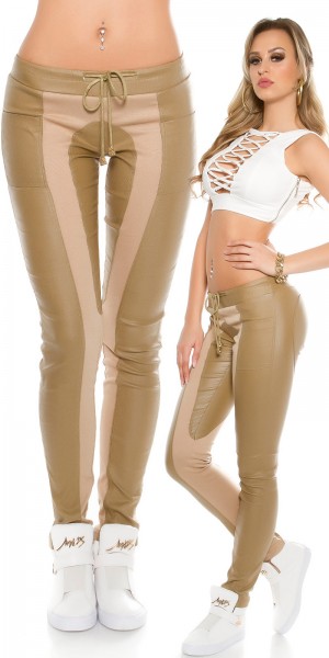 Koucla Trendy KouCla Joggers in Lederlook & Stoff applik Nur für heute