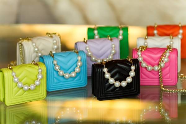 Koucla Trendy Ultra Mini Handtasche mit Perlen Henkel Limitierter Zeitrabatt