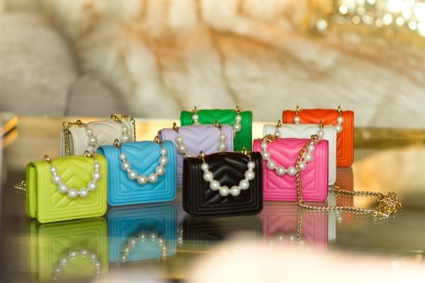 Koucla Trendy Ultra Mini Handtasche mit Perlen Henkel Limitierter Zeitrabatt
