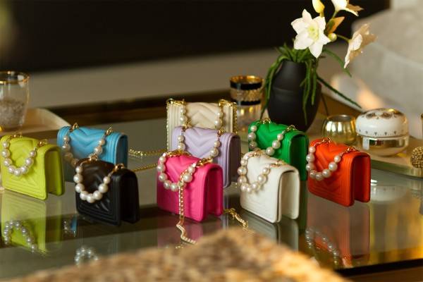 Koucla Trendy Ultra Mini Handtasche mit Perlen Henkel Limitierter Zeitrabatt