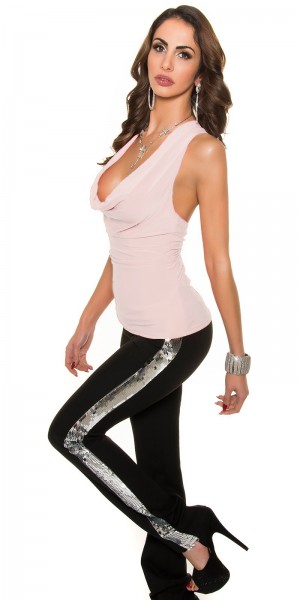 Koucla Sexy Koucla Party-Necktop mit Wasserfallausschnitt Auslauf
