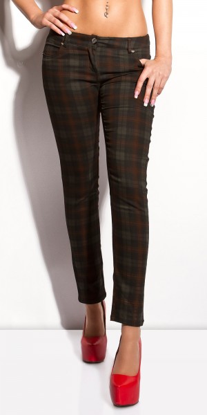 Koucla Sexy KouCla Hose mit Karo-Print Günstig kaufen