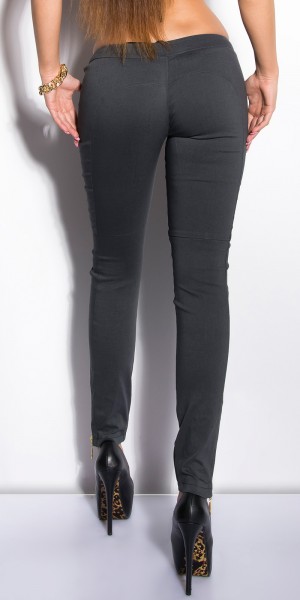Koucla Sexy KouCla Skinny-Hose mit Zips und Lederlook Großer Ausverkauf