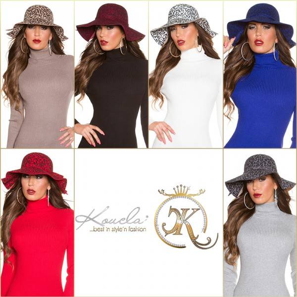 Koucla Trendy Floppy Leo Filz Hut mit Zierband Cyber Monday