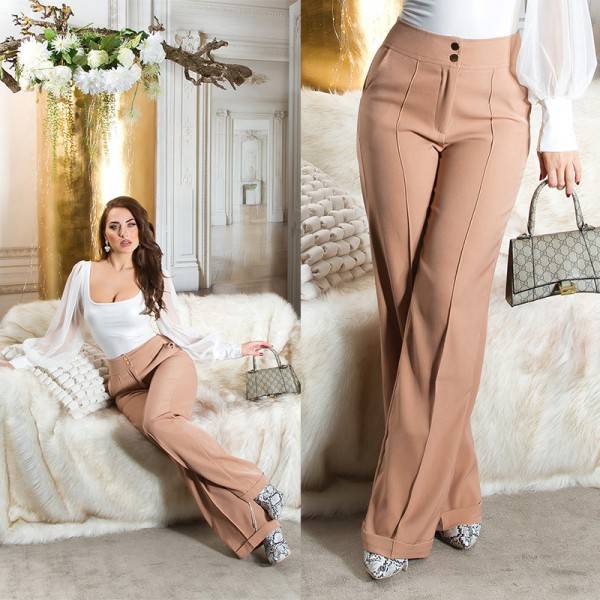 Koucla Sexy Koucla Highwaist Stoffhose mit weitem Bein Bis zu 65% Rabatt