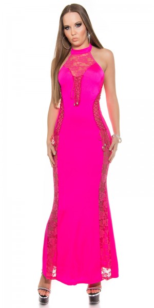 Koucla Sexy Neck-Kleid mit Spitzenstoff und geschnürt Limitierter Zeitrabatt