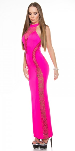 Koucla Sexy Neck-Kleid mit Spitzenstoff und geschnürt Limitierter Zeitrabatt