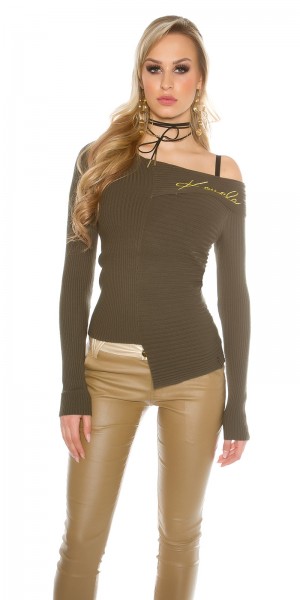 Koucla Sexy KouCLa Ripp Pulli asymmetrisch Begrenztes Angebot