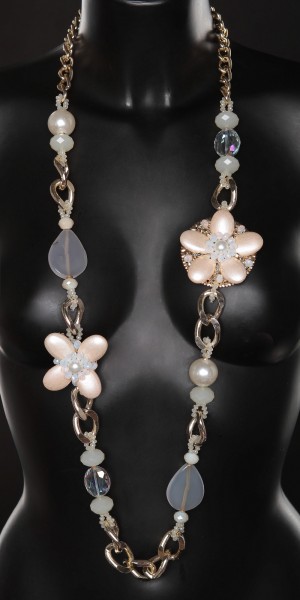Koucla Trendy Halskette mit Perlen und Blumen Exklusive Angebote
