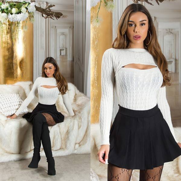 Koucla Sexy Strickpullover mit Cut Out Discount Store für neue Produkte