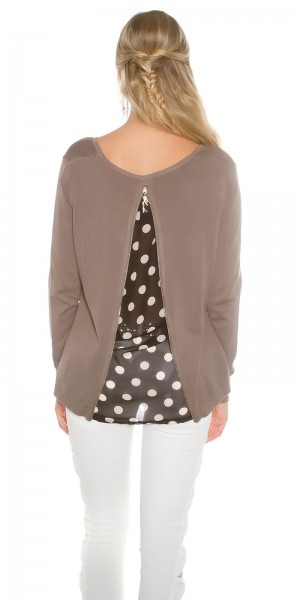 Koucla Trendy KouCla 2in1 Polka Dot Chiffon Pullover Black Friday