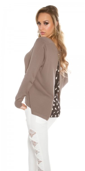 Koucla Trendy KouCla 2in1 Polka Dot Chiffon Pullover Black Friday