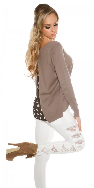 Koucla Trendy KouCla 2in1 Polka Dot Chiffon Pullover Black Friday