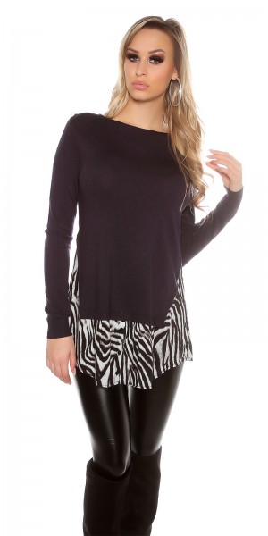 Koucla Trendy Koucla 2in1 FeinstrickPulli mit AnimalPrint Weihnachtsangebot