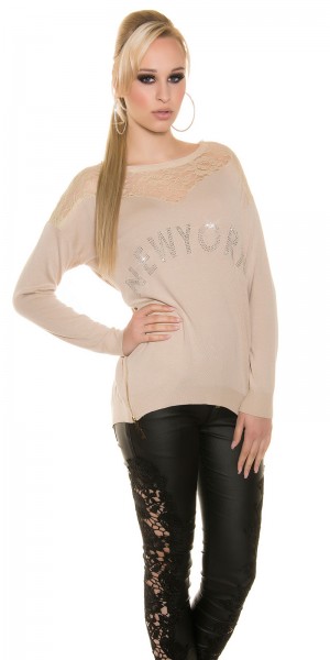 Koucla Trendy Koucla Pulli NEWYORK mit Strass Vatertagsangebot