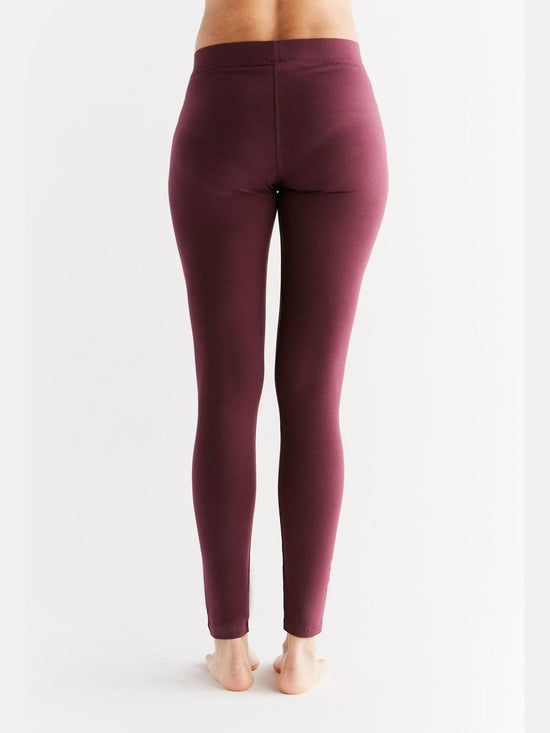 ﻿Leela Cotton 1611-03 | Damen Leggings Baumwolljersey - Aubergine Begrenztes Angebot