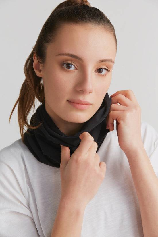 Leela Cotton 9625-021 | Unisex Schlauchschal - Schwarz Preisnachlass
