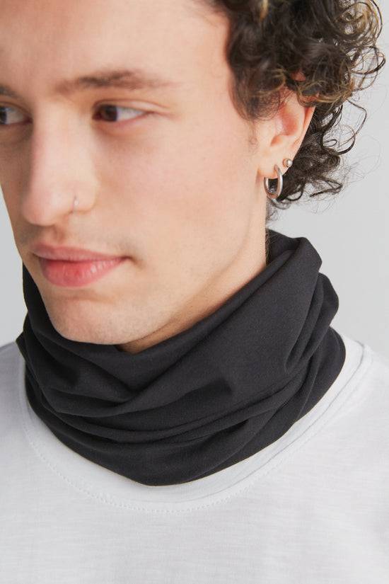 Leela Cotton 9625-021 | Unisex Schlauchschal - Schwarz Preisnachlass