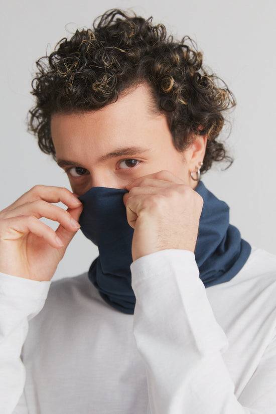 Leela Cotton 9625-048 | Unisex Schlauchschal - Navy Weihnachtsangebot