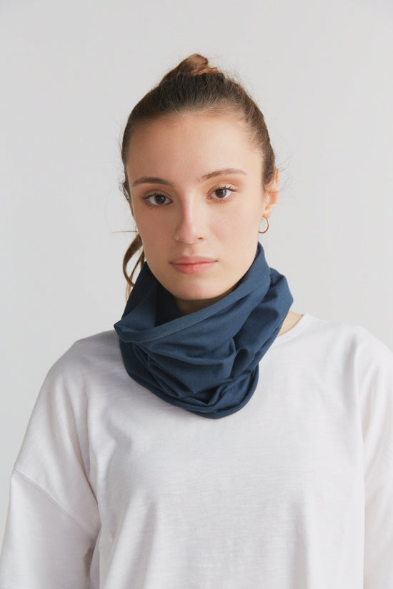 Leela Cotton 9625-048 | Unisex Schlauchschal - Navy Weihnachtsangebot