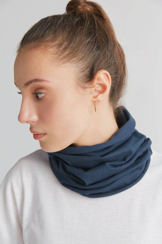 Leela Cotton 9625-048 | Unisex Schlauchschal - Navy Weihnachtsangebot