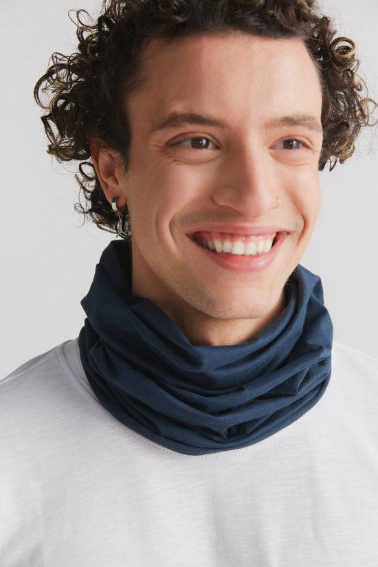 Leela Cotton 9625-048 | Unisex Schlauchschal - Navy Weihnachtsangebot