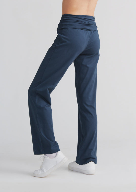 Leela Cotton 1726-048 | Damen Hose mit Umschlagbund - Navy Lagerräumung