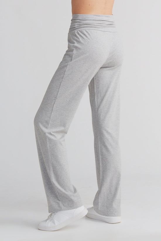 Leela Cotton 1726-047 | Damen Hose mit Umschlagbund - Grau-Melange Heißer Verkauf
