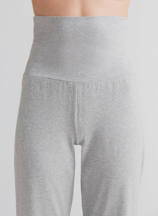Leela Cotton 1726-047 | Damen Hose mit Umschlagbund - Grau-Melange Heißer Verkauf