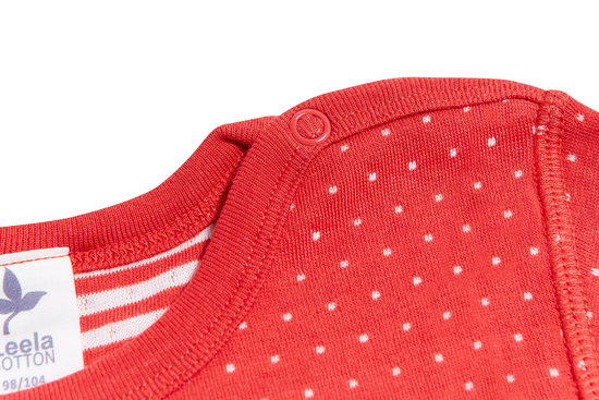 Leela Cotton 2650RW | Baby Wendelangarmshirt - Hibiskus-Naturweiss Online Outlet